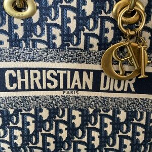 Christian Dior Blue Monogram Tote